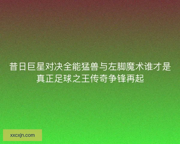 昔日巨星对决全能猛兽与左脚魔术谁才是真正足球之王传奇争锋再起